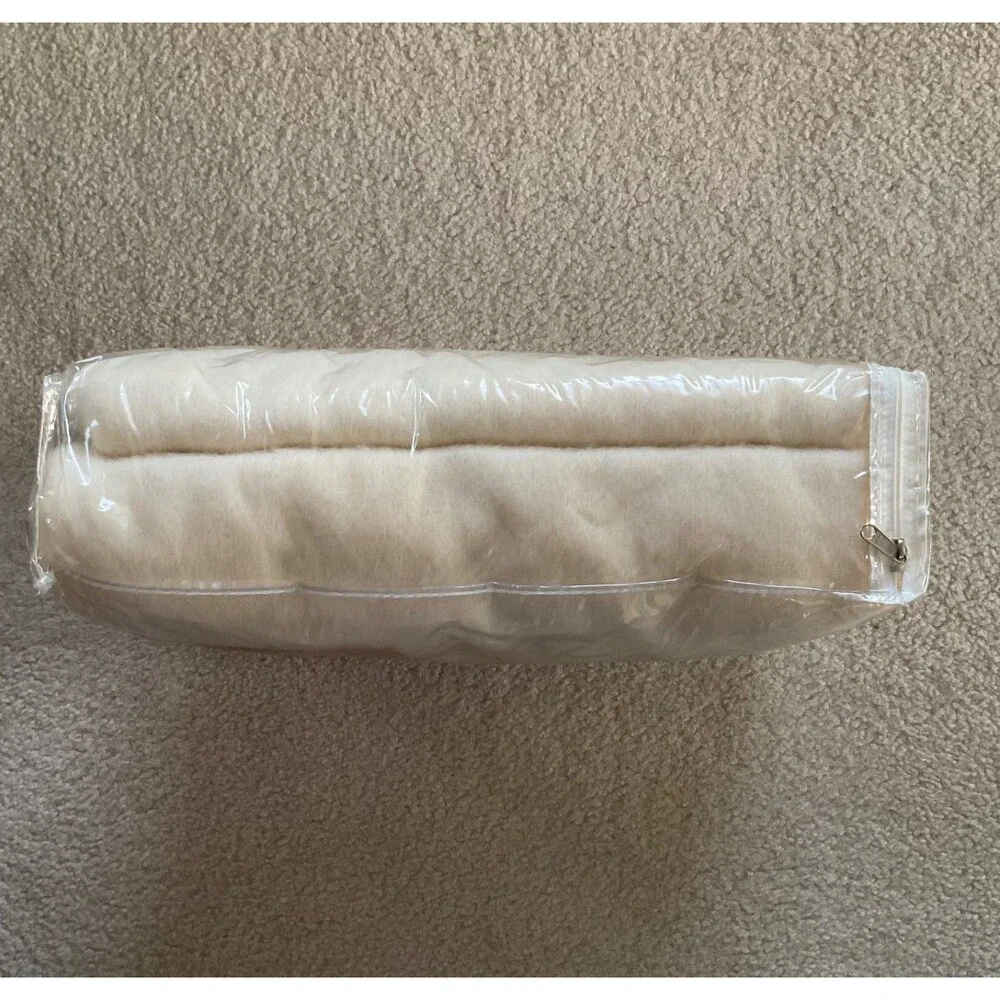 Vintage Cannon Loom Woven Acrylic Blanket Full 80x90in Satin Trim Cream USA New